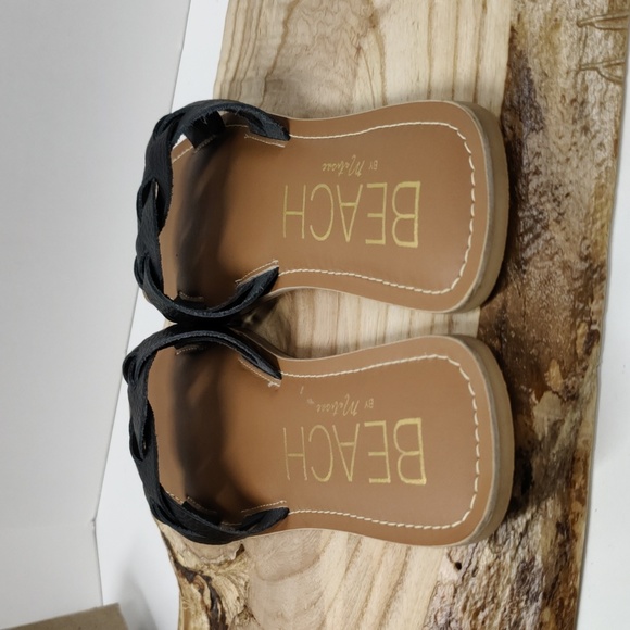 BEACH by Matisse Escape Black Tumbler Leather Sandals, Size 11 - Picture 4 of 8